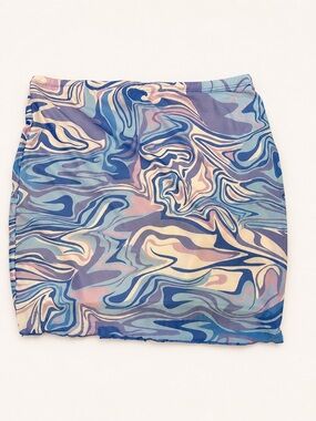 NWOT SHEIN Pastel Swirl Print Bodycon Mini Skirt